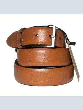 Hyde & Stitches Dutch Design Cognac Leather Dress Belt Men's 95 cm BEST FITS 36